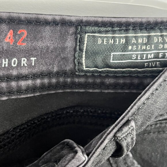 EDC Slim Fit Jeans Size 42 Black Waist 32in Inseam 30in Rise 8in Stretch 5 Pocke - Picture 5 of 9